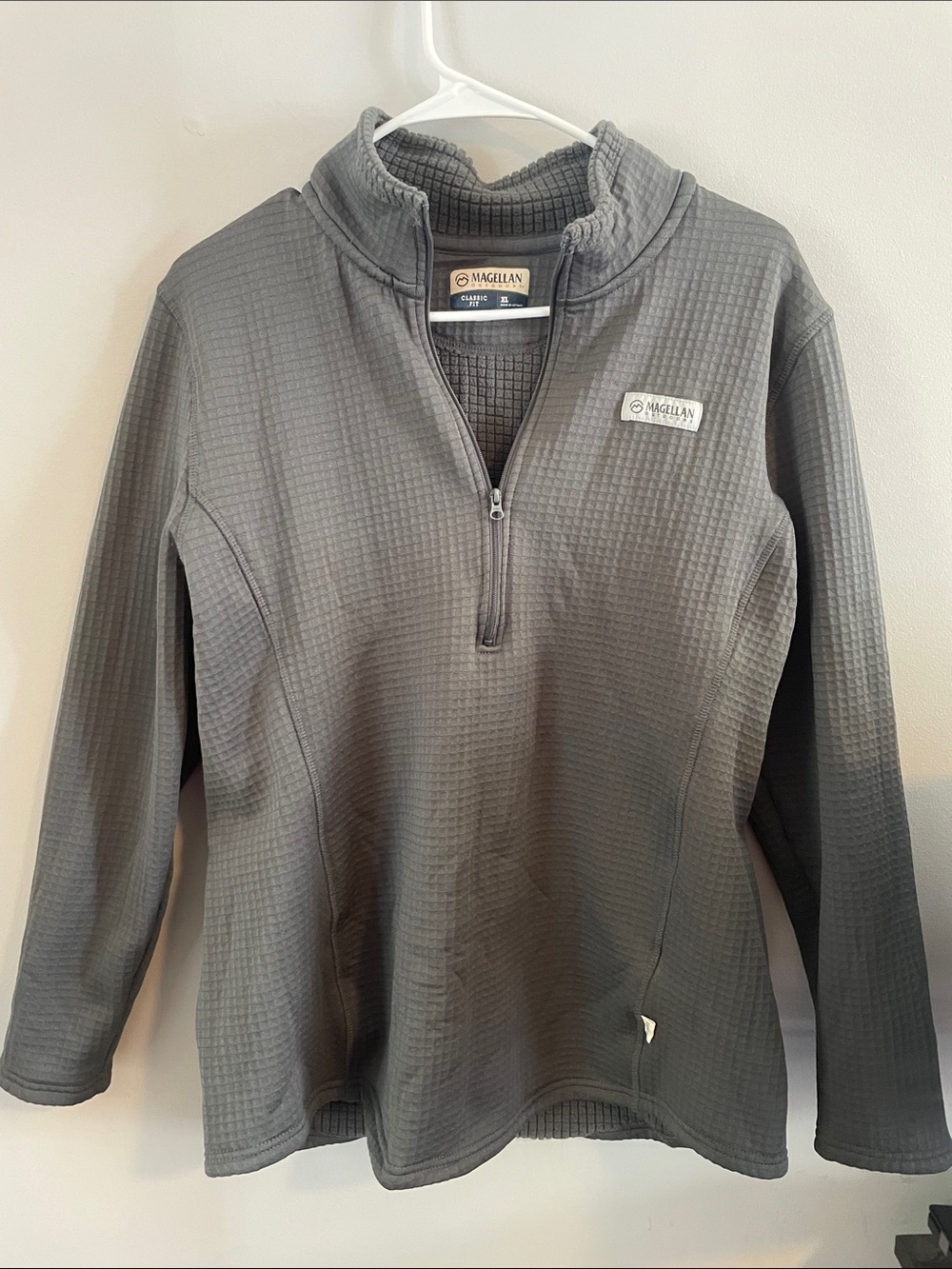 Magellan Outdoors Women's Gray Waffle Quarter-Zip Pullover